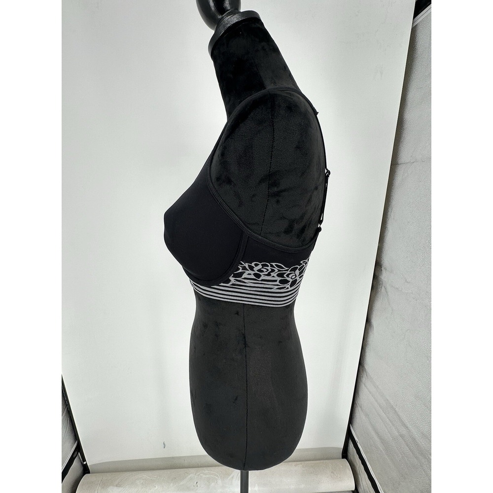 NEW Breezies Women's 34A Floral Stripe Seamless Underwire T-Shirt Bra Black Z9 - Picture 4 of 6